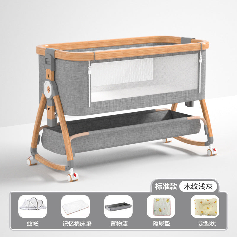 Aluminum alloy baby crib - portable, foldable, multi-functional bassinet - newborn splice bed