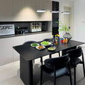 Rock slab dining table and chair combination italian pure black small apartment for homenormcore creative popularaccessible luxury rectangular dining table