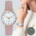 Women's luminous digital retro nubuck leather casual quartz watch - night glow vintage style
