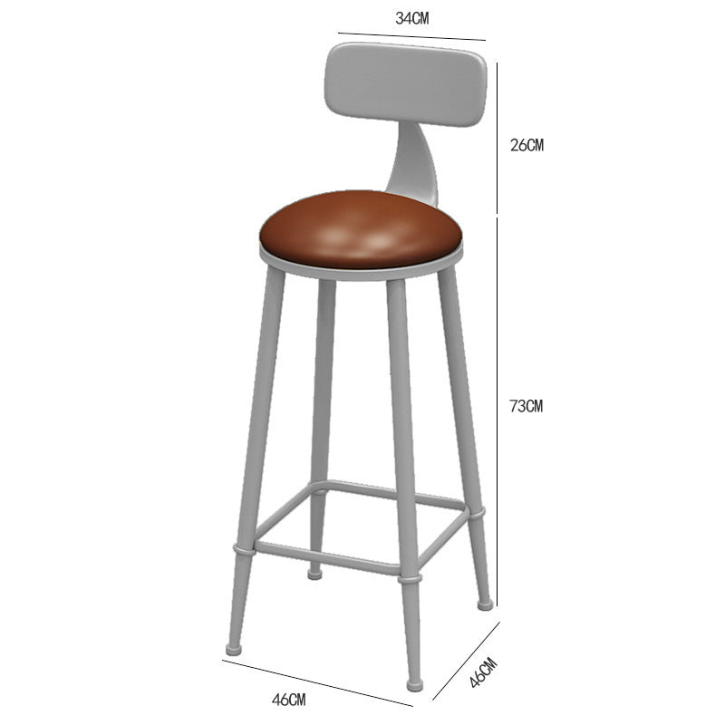 Bar cafe wall commercial wood bar table and chair combination Internet celebrity long wrought iron soft seat back dining table and chair