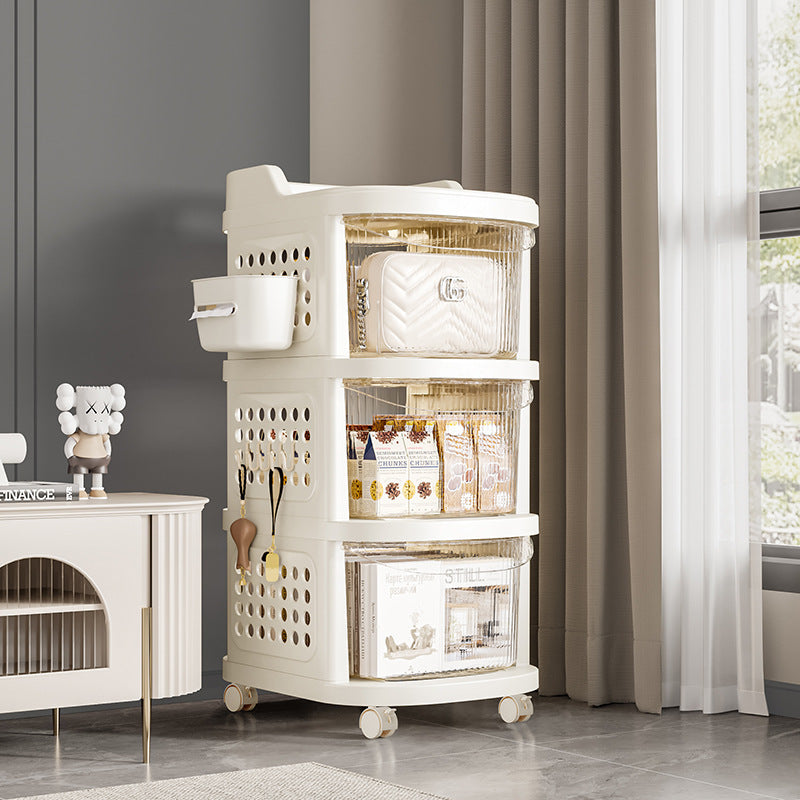 Stroller Baby Products Shelf Home Living Room Movable Large Capacity Storage Rack Layered Drawer Snack Cabinet
