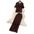 Gentle and lazy style stereo flower embroiderlong sleevesshirt suspender skirttwo-piece setfemaleautumslimming lookelegant