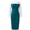 D600 european and american style women's autumn/winter fashion professional long-sleeve blazer collar patchwork bodycon pencil skirt foreign trade dress