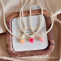 Peach blossom beaded necklace for women, 2026 new arrival, unique design, dopamine dress accessory, choker necklace