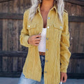 Amazon cross-border new fashion  independent station corduroy lapel washed shirt cardiganloosecasual