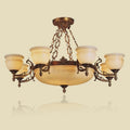Factory direct european style solid brass spanish natural marble chandelier for villa living room, dining room, bedroom, study, and guest room
