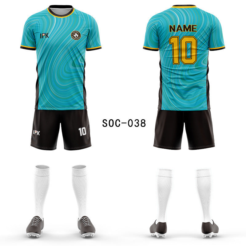 2025 new football jersey set men's football jersey team game jersey short-sleeved sports training jersey customization