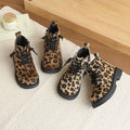 Fanka haomuplus size thick heel round toe leopard print short boots women's suede manufacturer in stockfall and winter women's boots