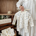 Kidsfall and winter shu velvet 300gthickenedpure cotton autumn clothes and long trousers home clothes suit class a boneless