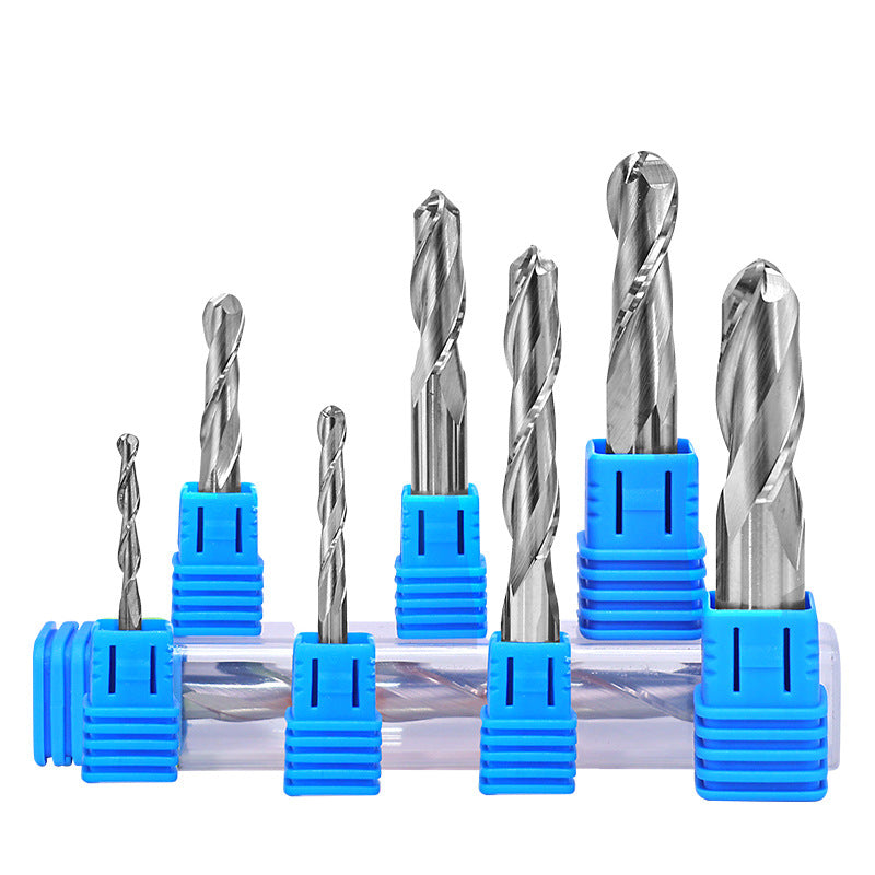 3.175-12Mm double blade spiral ball end milling cutter embossed carving woodworking milling cutter cnc tungsten steel ball end milling cutter
