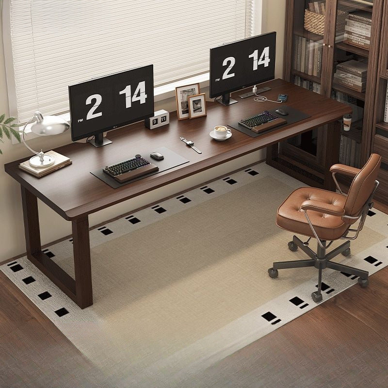 Solid wood large panel computer desk - desktop bedroom home office desk - extended length workstation - double gaming table