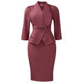 C8645 women's foreign trade dress - new cross-border european and american style fashionable elegant solid color bodycon african dress