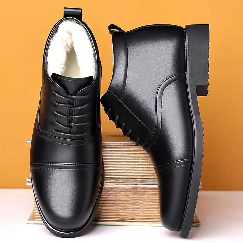 Winter new arrivals: stylish and minimalist men's high-top cotton shoes - versatile, warm, comfortable, fleece-lined, extra thick, casual snow boots