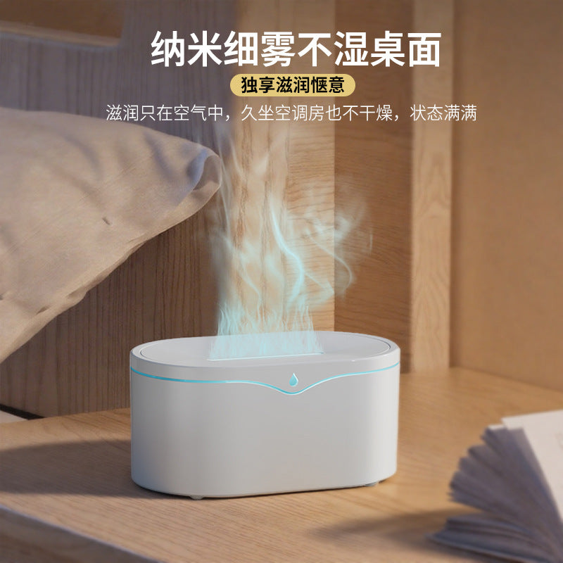 3d simulated flame aroma diffuser - desktop usb mini ultrasonic essential oil automatic scent diffuser and humidifier for home use