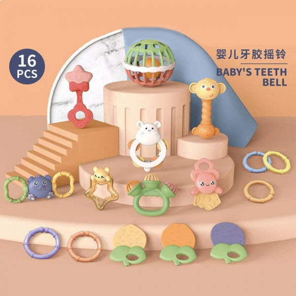 Cross-border Export South East Asia Baby Toothpaste Rattle Bite Toys Newborn Educational Early Education Toys Boys and Girls