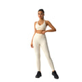 European and american style women's yoga outfit set: push-up sports bra with beautiful back design, barely-there feel, high-waisted peach lift leggings, two-piece set