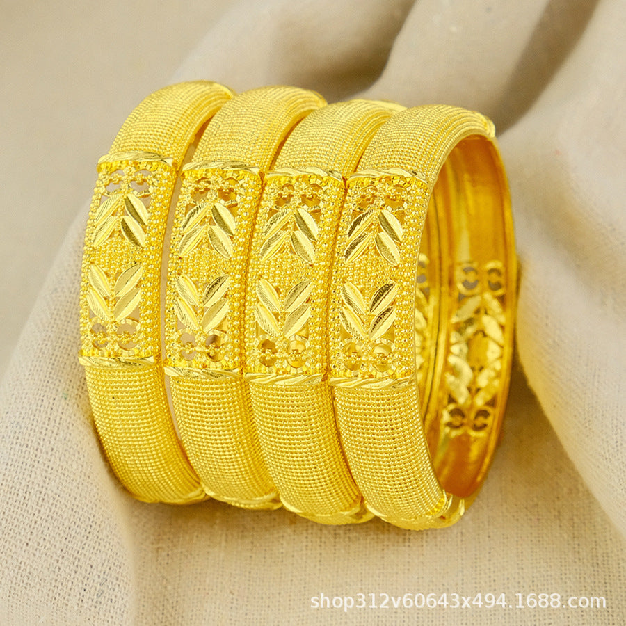 1/2/4pcs middle eastern gold plated bangle arab jewelry wedding bridal jewelry african birthday gift