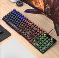 Illuminated keyboard and mouse combo - usb keyboard and mouse set - gaming mouse and keyboard kit - rgb backlit - black keycaps - translucent illumination