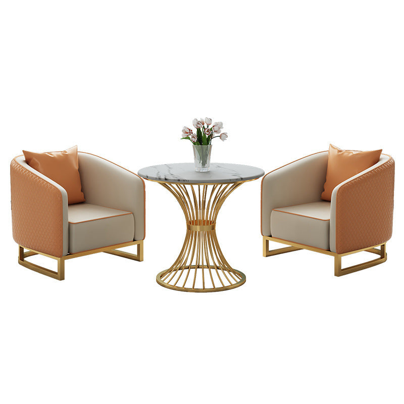 Luxury hotel lobby meeting table and chair set, sales office sofa, business reception area, rest area - one table with four chairs
