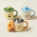 304 stainless steel mug, kids' cartoon cup, family matching water cup set (family of three), children's rice bowl and soup bowl