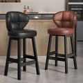 Bar stool, home high stool, solid wood backrest chair, commercial cashier bar stool, light luxury high-end bar stool