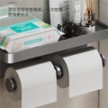 Bathroom tissue box roll paper holder bathroom tissue paper storage rack punch-free toilet paper box wall-mounted tissue holder collection