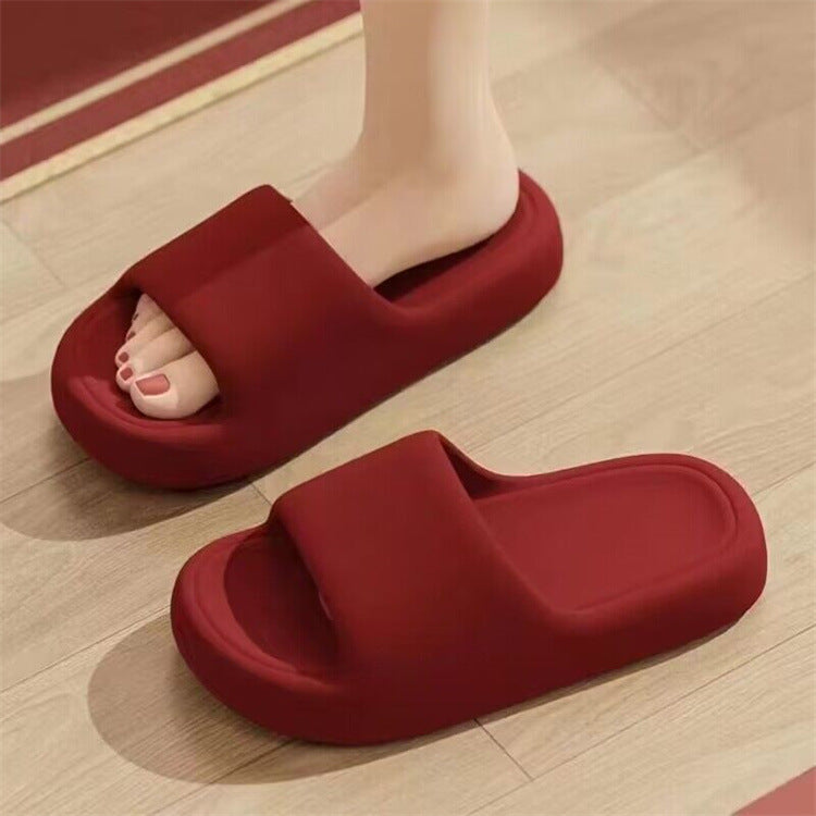 Accessible luxury shit-stepping sandals for women, wedding red, zodiac year, couple, wedding, home use, thick sole indoor slippers