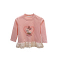 Springnew arrivalgirlk-style bottom sweatshirt baby girl kidsoutwear cartoon t-shirtlong sleevestops children's clothing