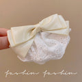 French retro satin bowknot ruched hair clip for women, 2026 new high-end hair accessory, updo side spring clip