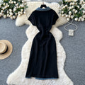 Sophisticated chic: handcrafted, diamond-accented lace patchwork polo collar denim mini dress - a unique summer staple
