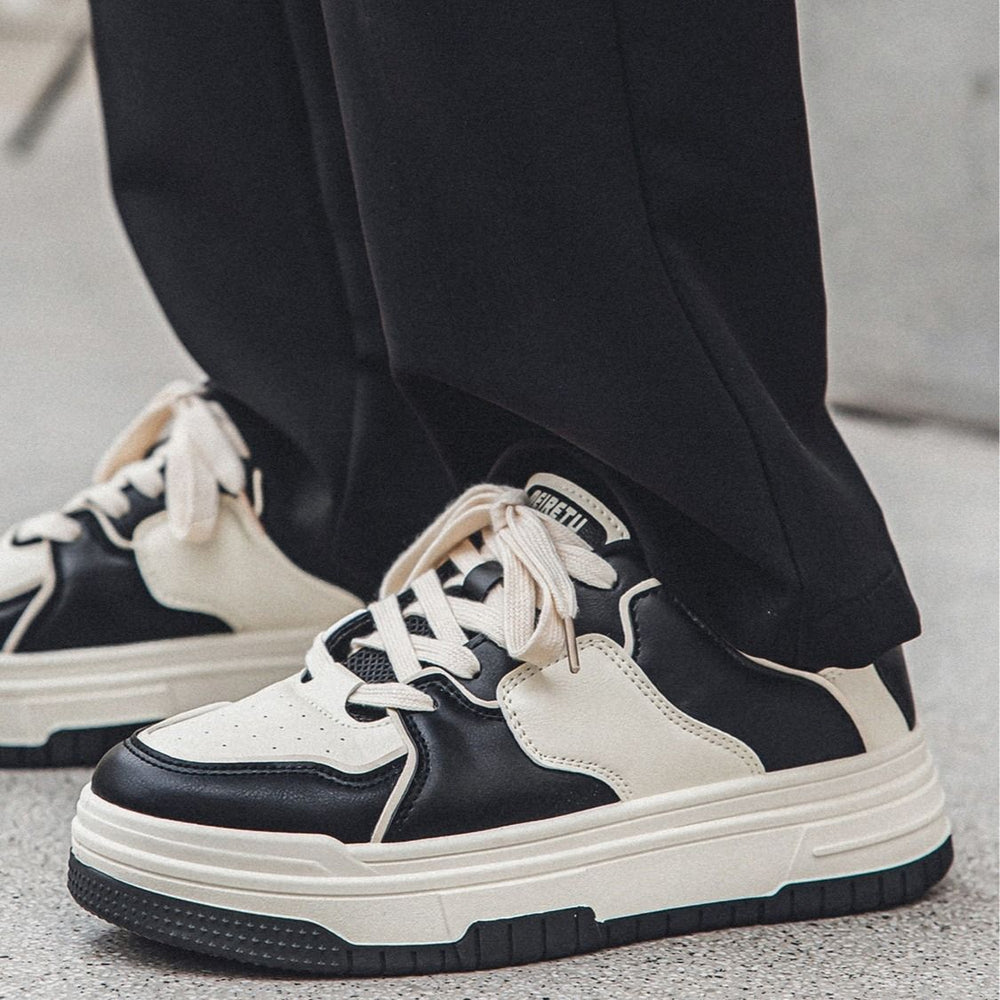 2024 spring new arrival: trendy men's sneakers - instagrammable, versatile, niche design, student style, american board shoes, chunky sole athletic shoes for men
