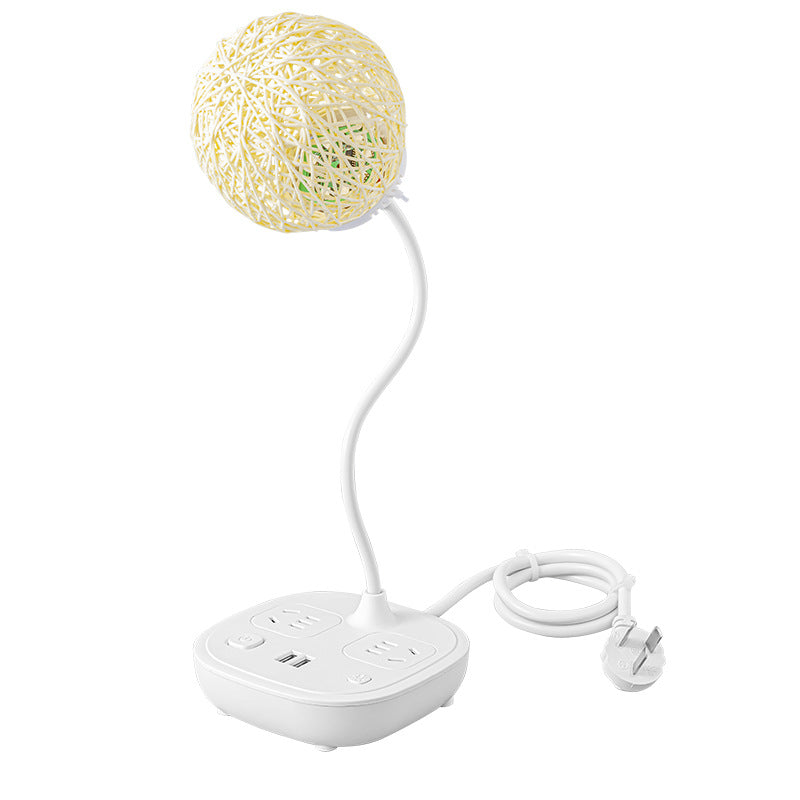 Smart voice control desk lamp socket with usb multifunctional home bedside lamp dormitory bedroom voice-activated led night light