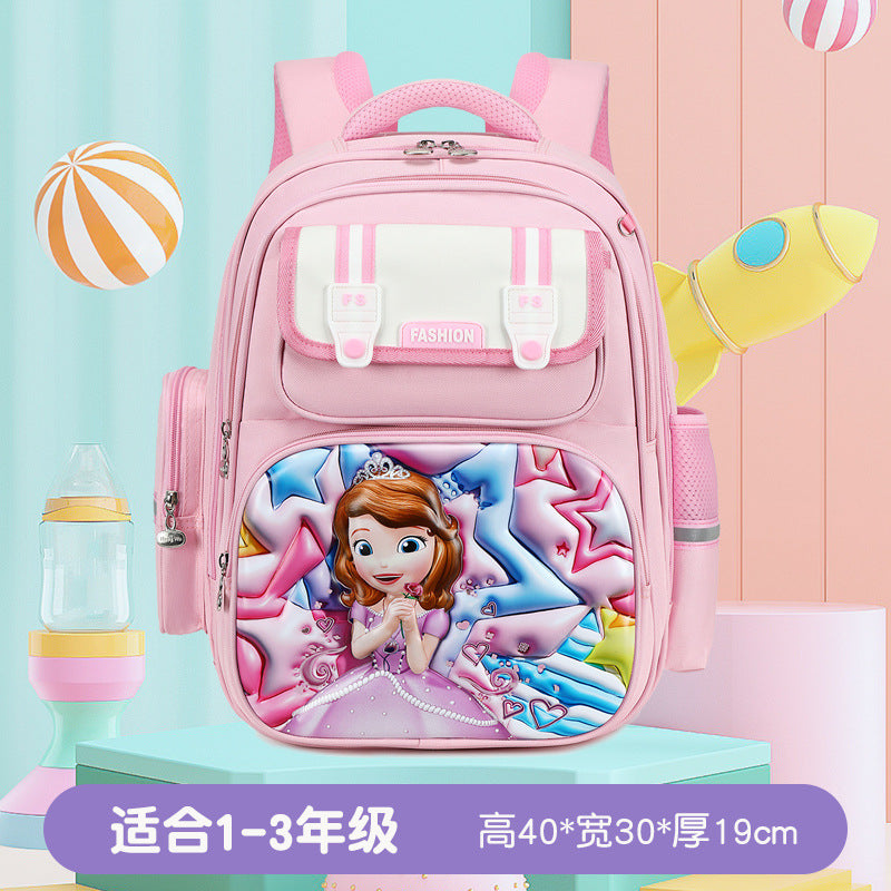 2024 cross-border school backpack for grades 3-6: large capacity, cartoon design, stylish, lightweight backpack with compartment