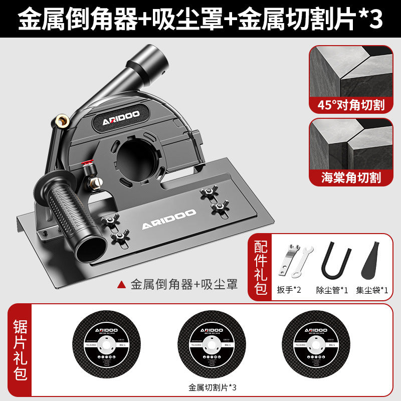 Angle grinder tile chamfering device portable 45 degree woodworking bricklayer universal cutting artifact portable chamfering device