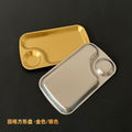 Creative stainless steel snack plate - gold divided fries tray - dumpling plate - commercial grade for bars, ktvs, and restaurants