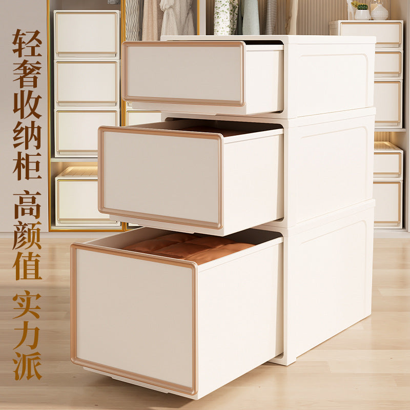 Drawer storage box Plastic locker Household clothes Underwear Clothing finishing Thickened large-capacity storage box