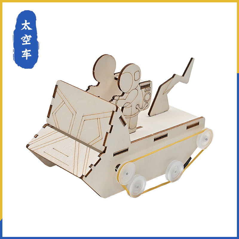 Space vehicle children's aerospace model invented hand-assembled DIY material package technology small production, scientific experiment Meow