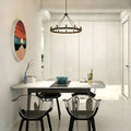 American industrial double-layer ring personalized chandelier house high-ceiling living room multi-head iron chandelier hotel engineering chandelier