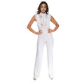C7038 cross-border   independent station fashionfashion women's solid color sleeveless mesh jumpsuit new