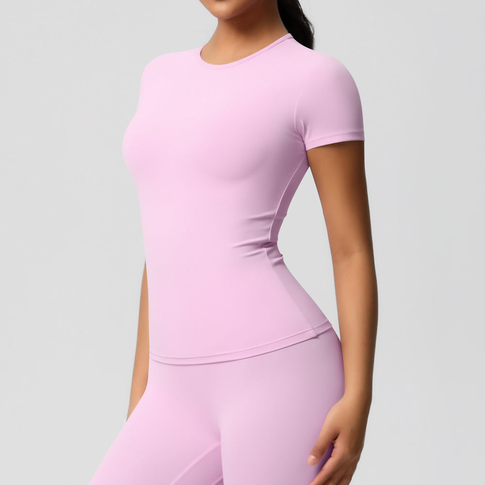 Ready-to-ship cross-border double-sided brushed, form-fitting, breathable solid color training yoga set, eight-piece athletic running fitness outfit for women