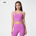 New women's sports yoga tank top with built-in bra pads, sexy spaghetti strap racerback fitness top, yoga camisole c5238