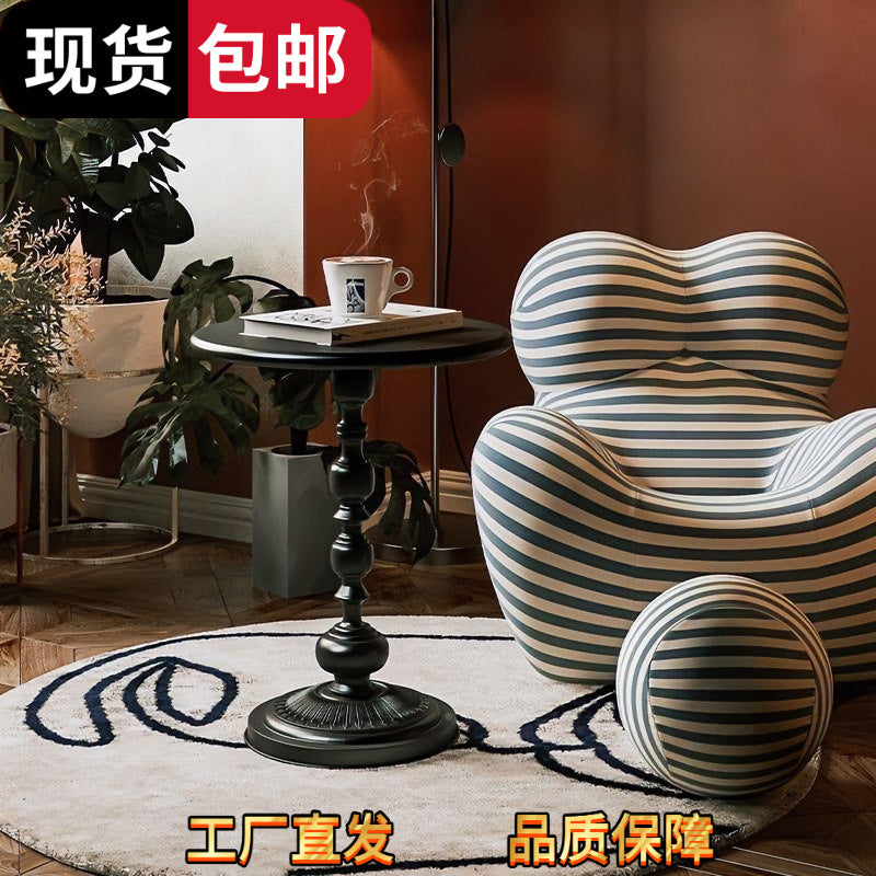 Scandinavian modern casual corner table living room for home coffee table iron bedside balcony retro round table sofa bedroom side cabinet