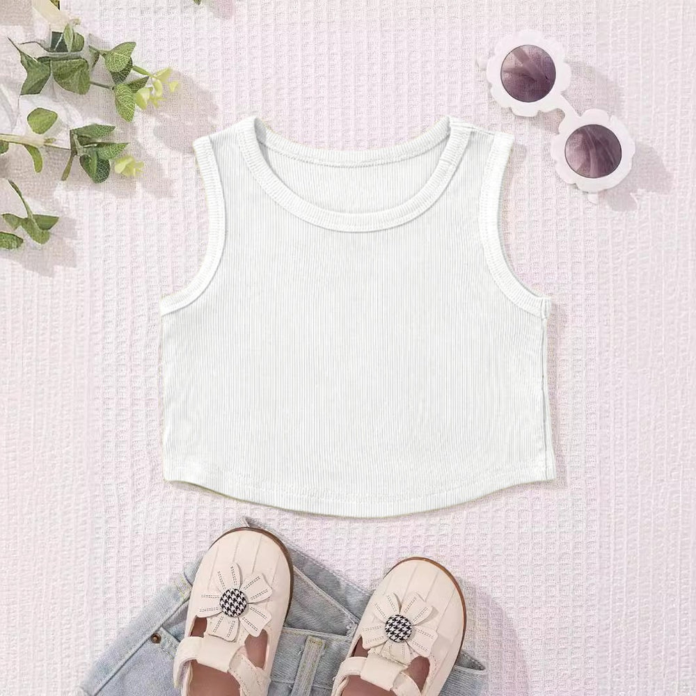 Children's summer tank top - stylish and cute girls' camisole - pink inner layer top for trendy infants and toddlers