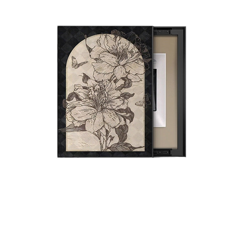 Medieval style meter box decorative painting Maillard French retro blocking distribution box switch box cover plate vertical hanging painting