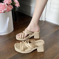 2026 new arrival: hot-selling women's high-heeled slides - summer outdoor wear, height-increasing, non-slip sandals, fashionable wedge heel women's shoes
