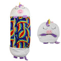 Cartoon kids' sleeping bag, children's sleeping bag with animal pillow, foldable anti-kick quilt kids' sleeping bag