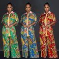 C6618 cross-border   fashion women's french print shirt & shorts two-piece set