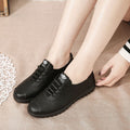 Kfc work shoes flatscasualladieswear shoes flats soft bottom women's thick heel plaid work shoes black women's leather shoes