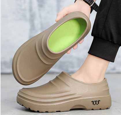 Summer 2025  new large size casual simple chef shoes work shoes men's rain shoes manufacturers send one piece