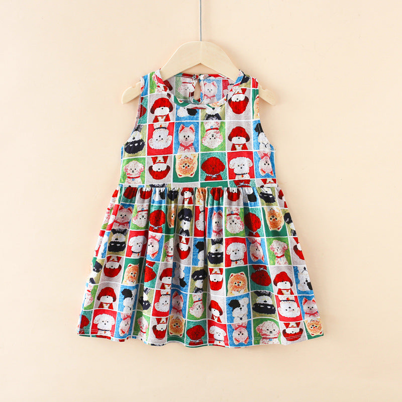 Girls' sundress, cotton gauze dress, matching family outfit, summer princess dress for older girls, baby and mom beach dress